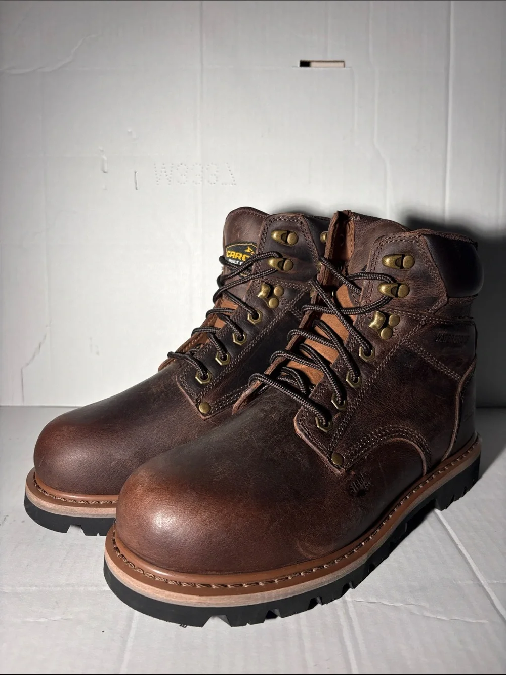 NEW Carolina Men’s Brown Leather Work Boots Steel Toe Size 8.5 D